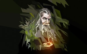 Gandalf, polygon art portrait