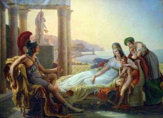 Painting of Aeneas recounting the fall of Troy to Dido