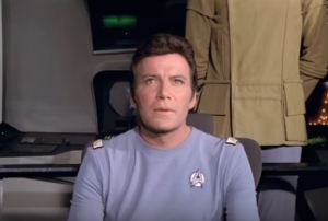 Kirk gazes forward, ending of Star Trek I
